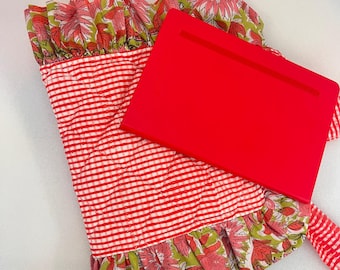 Handmade Floral Quilted Bible Cover – Cotton Book Sleeve with Bow