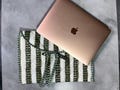 Eco-Friendly MacBook Air and Pro Sleeve Cotton Quilted Laptop Sleeve- Functional, Stylish, Size Customisable- 13 Inches, Striped laptop bags product logo