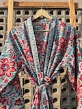 Floral Cotton Kimono Robe, Hand Block Print Loungewear, Plus Size product logo