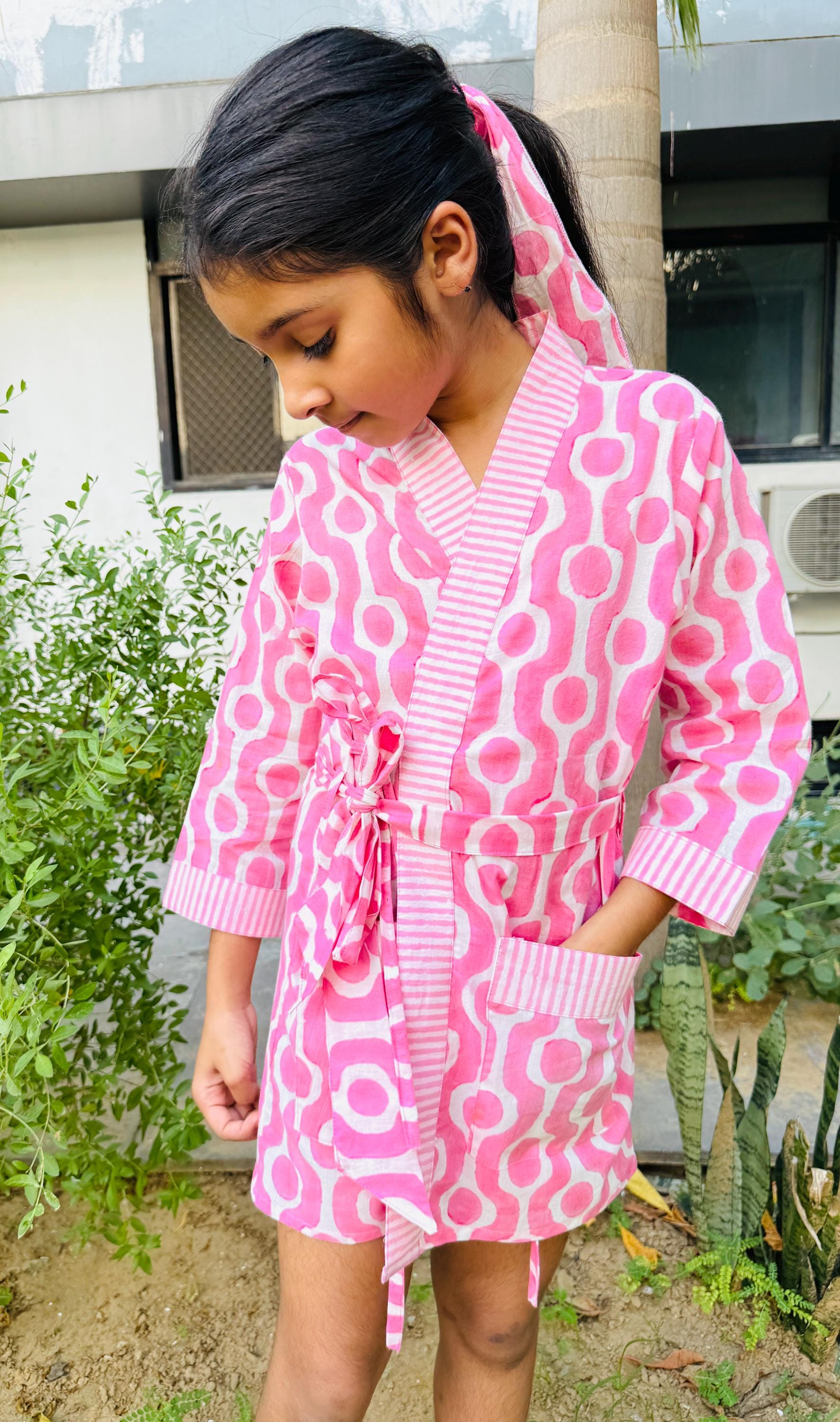 childrens cotton dressing gown Leopard Dressing Gown for Children, with Recycled Cotton