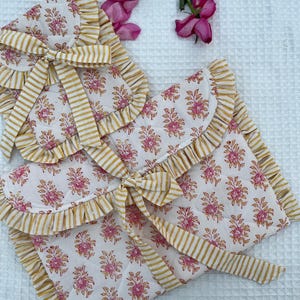 Handmade Quilted Laptop & Kindle Sleeve Set: Floral Print Cotton Cases