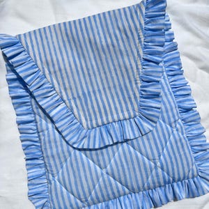 Handmade Quilted Laptop Sleeve: Ruffled Block Printed Cotton MacBook Case