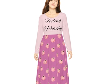 Feeling Peachy Women's Long Sleeve Dance Dress (AOP)