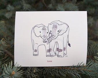 Elephant Love Foldover Card (8 pack)