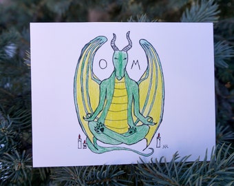 Om Dragon Foldover Card (8 pack)