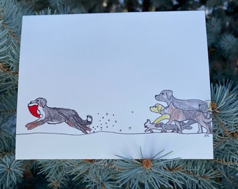 Dog Chase Foldover Card