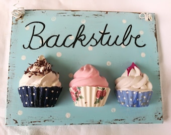 Schild Backstube Cupcakes Kuchendeko Wanddeko Schild Backstube Cupcakes Kuchendeko Wanddeko