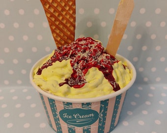 Fake Spaghetti Ice Cream Ice Cream Real Summer Decoration Fake Ice Cream Parlor Ice Cream Dummy Artificial Ice Cream Strawberry Decoration Kitchen Gift Voucher
