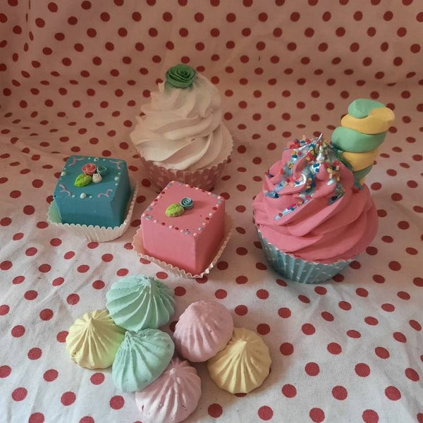 Neues Set Cupcakes Marshmallow shabby chic