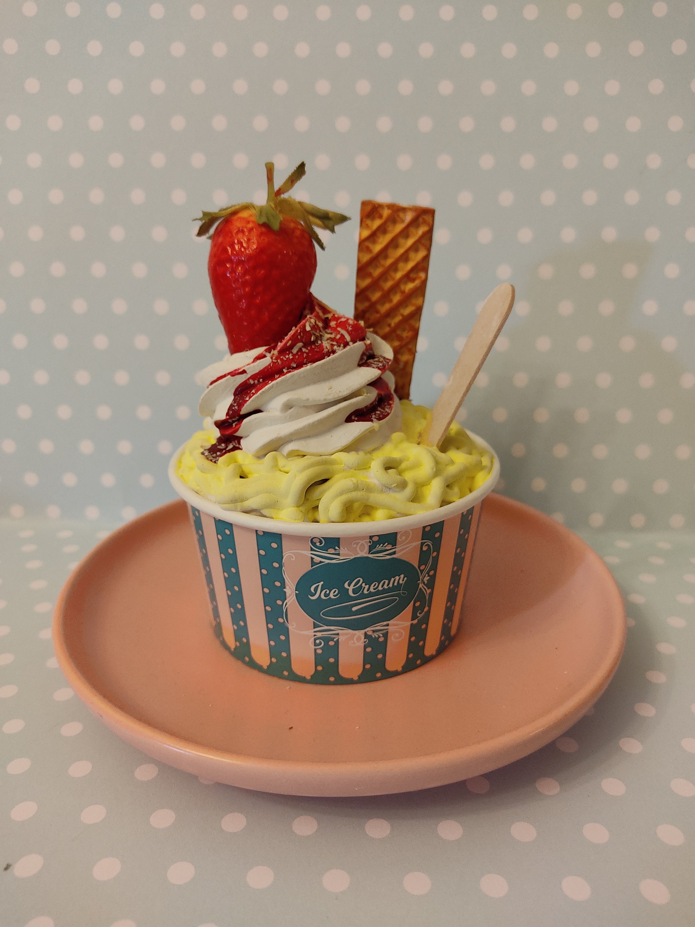 Fake Spaghetti Ice Cream Ice Cream Real Summer Decoration Fake Ice Cream Parlor Ice Cream Dummy Artificial Ice Cream Strawberry Decoration Kitchen Gift Voucher