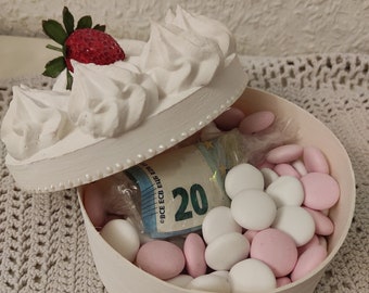 Geldgeschenk Hochzeit Geburtstag Jubiläum kleine Torte Dose Schachtel