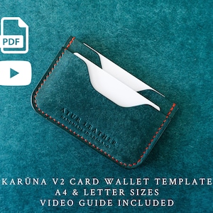 Modelo de carteira de cartão vertical | PDF e vídeo | Karuna V2 | Tamanho A4 e Carta EUA