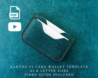 Vertical Card Wallet Template | PDF & Video | Karūna V2 | A4 and US Letter Size