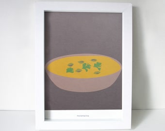 Kitchen illustration No.7 | pumpkin soup | Art print