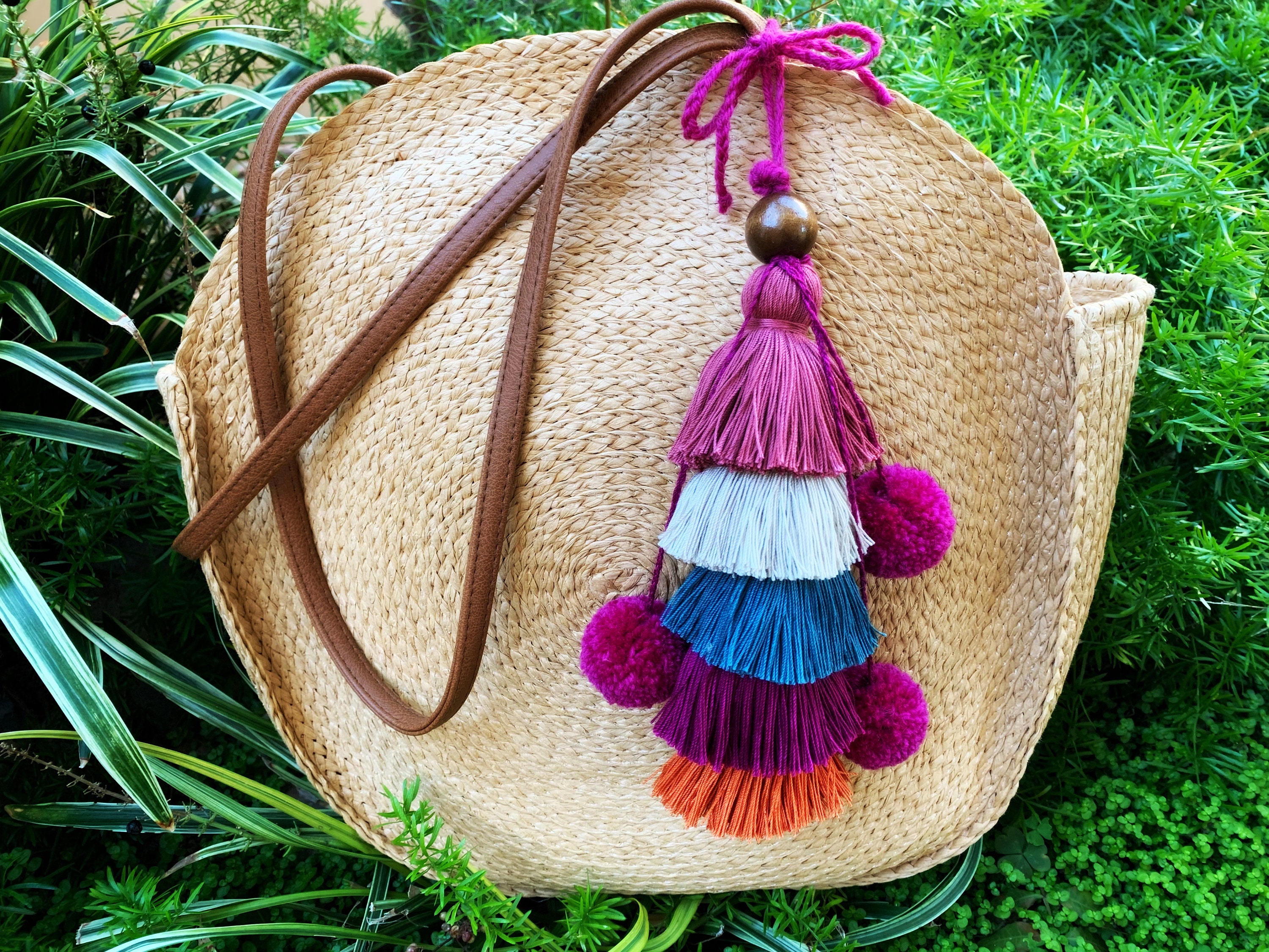 Ombre Tassels for Bags Straw Bag Bag Tassel Beach Bag Etsy
