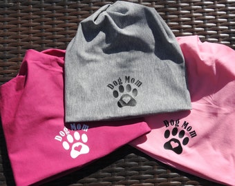 Beanie « Dog Mom » - 3 en 1 Beanie / Beanie, Loop, Bandeau