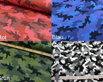 Baumwoll Jersey Druck Camouflage - Meterware - Jersey - Baumwollstoff