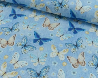 Cotton Jersey Print Butterflies - Vendu au mètre - Jersey - Tissu de coton - Algodón Jersey Estampado Mariposas - métro por