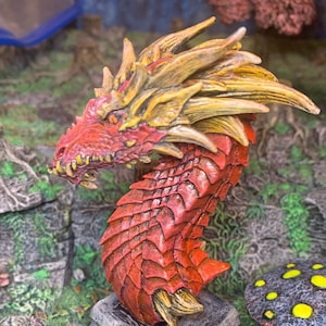 Red Dragon Bust custom painted. Model by Reaper Bones 5