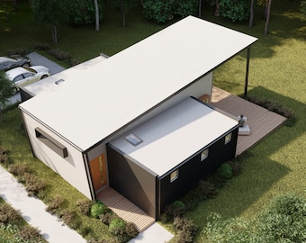Woodside 2 Bedroom Cottage House Plans | Modern Small Home with Alfresco | PDF, DWG, Engineering and Energy Report