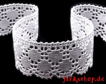 1m cotton lace band in white 43 mm