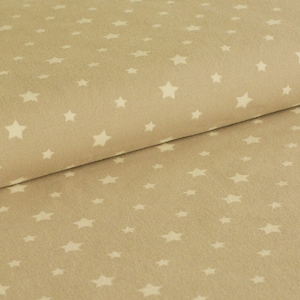 Cotton jersey fabric, jersey &quot;star beige/light beige&quot; jersey fabric, cotton, children&#39;s fabric, fabric with stars, fabric for baby and children