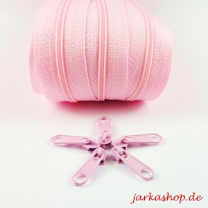 2 m REIßVERSCHLUSS ENDLOS & 10 Zipper-light pink