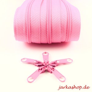 2 m ENDLESS ZIPPER & 10 Zippers - pink