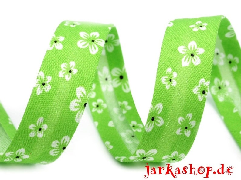 2 m SCHR\u00c4GBAND flowers-green