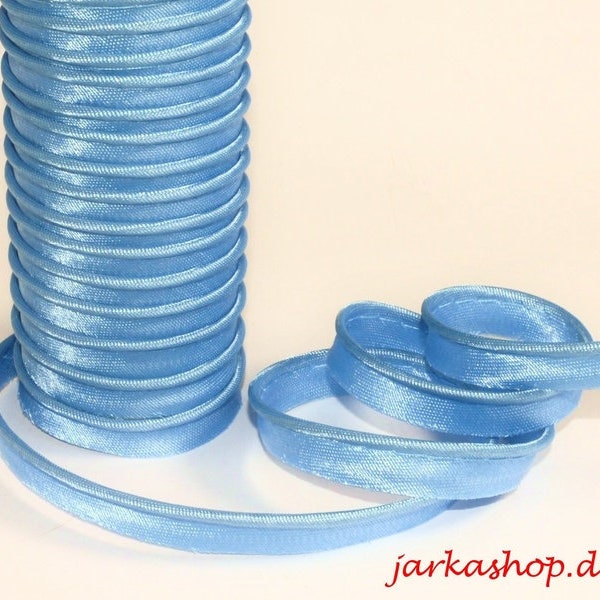 2m Paspelband aus Satin 11mm hellblau