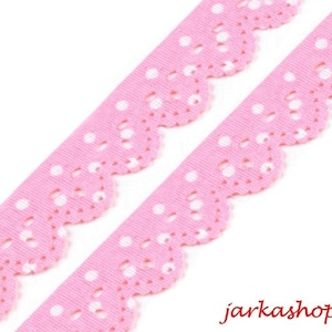 1 m iron-on ribbon dotted pink, border