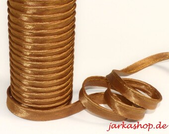 2m Paspelband aus Satin 11mm goldbraun