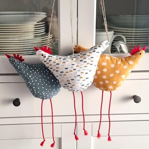 Easter decoration hen made of cotton fabric, chickens, hen, Easter, spring decoration, birds, gift idea, souvenir, spring, decoration for hanging