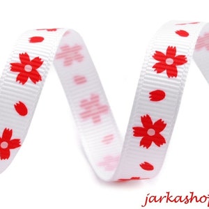 3 m Ripsband 10 mm flowers