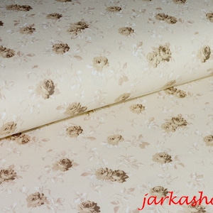 Cotton roses beige on light beige