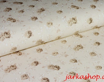 Cotton roses beige on light beige