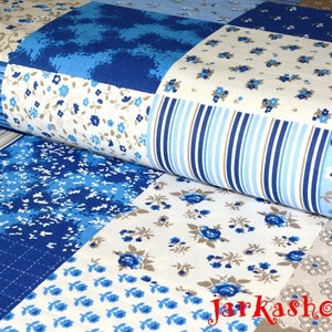 Cotton patchwork - blue-beige