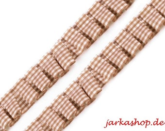 2m ruffle band Karo brown 20 mm