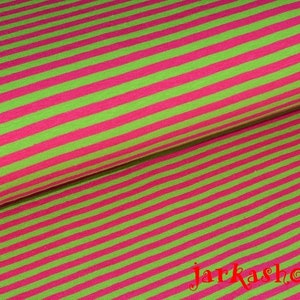 Jersey stripes green-pink 4 mm
