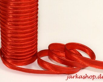 2m Paspelband aus Satin11mm rot