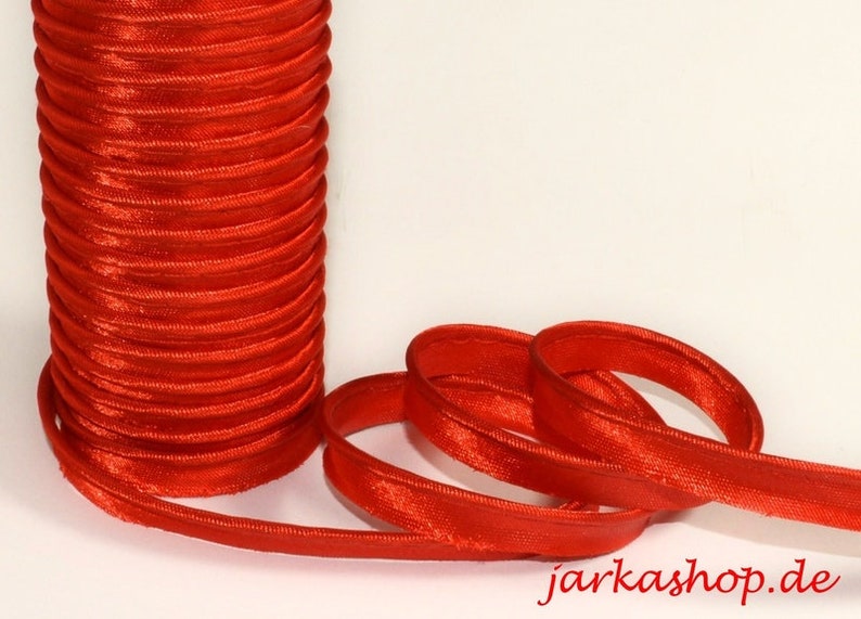 2m Paspelband aus Satin11mm rot Bild 1