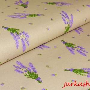 Cotton lavender on beige