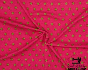 tela jersey de algodón, jersey stars rosa-verde, algodón jesey, tela, algodón, tela para niños, tela para niños