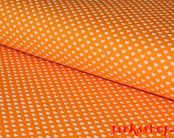Baumwolle-Herzen weiß auf orange 4 mm