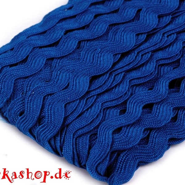 5 m Zackenlitze bande zigzag bleu foncé