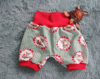 kurze Pumphose Gr. 56 *Rehkitz* Sommerhose Babyshorts