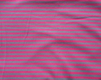 Stoff Jersey Streifen 4 mm grau-pink 7 EUR/0,7m
