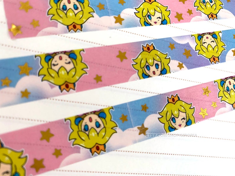 Princess Peach Inspired Gold Foil Star Washi Tape