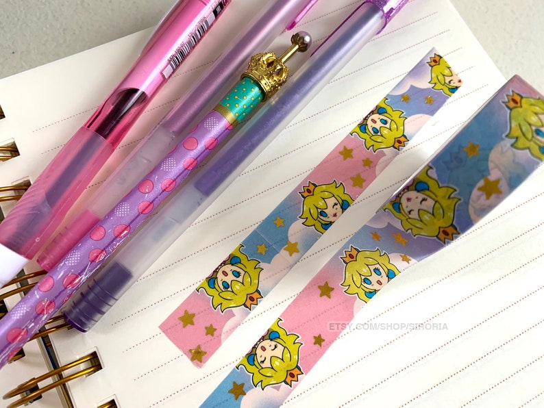 Princess Peach Inspired Gold Foil Star Washi Tape