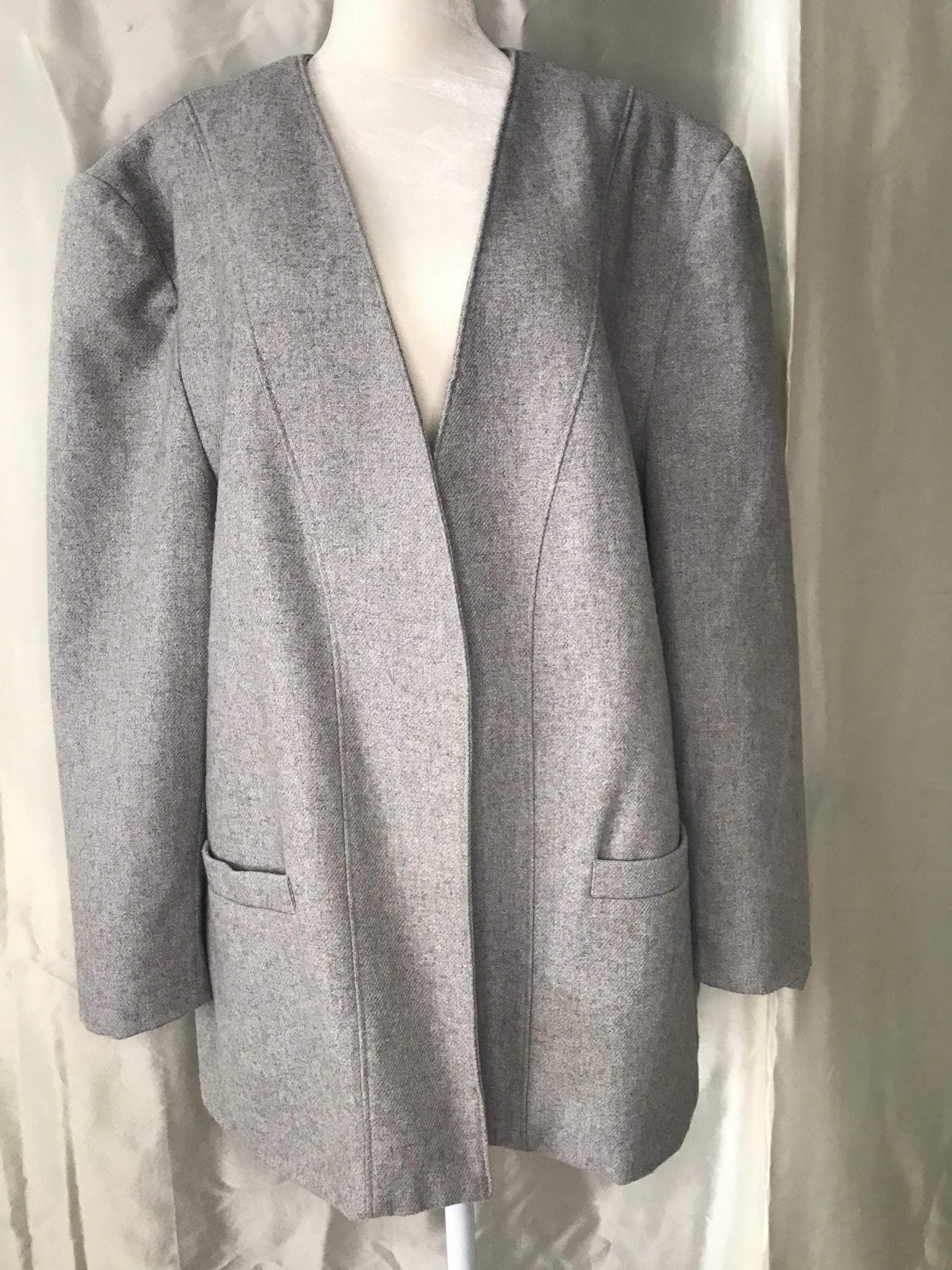 Oversized Grey Blazer | Etsy